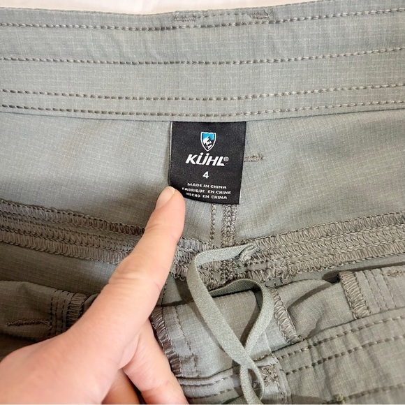 Kuhl Horizn Hiking Shorts Size 4 Green Ripstop 4” Zipper Pockets Nylon UPF 50 - Picture 4 of 14